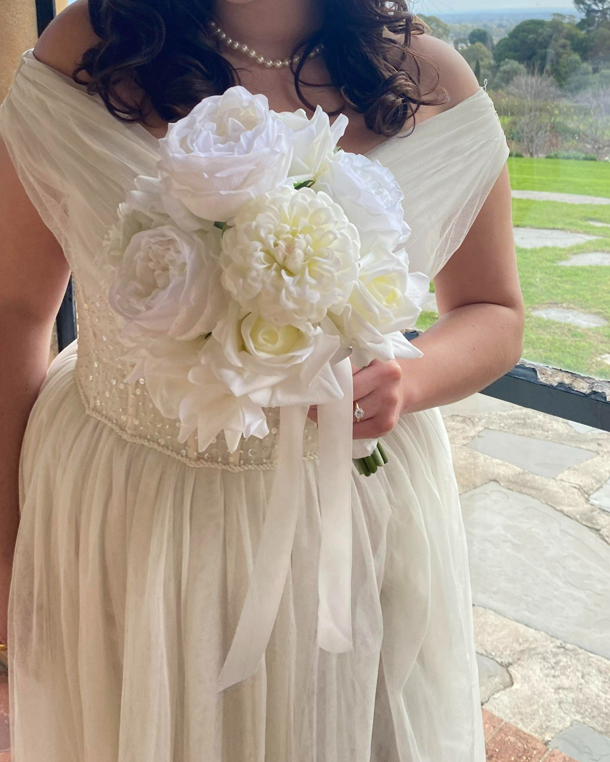 Modern White - Bridesmaid Clutch Bouquet