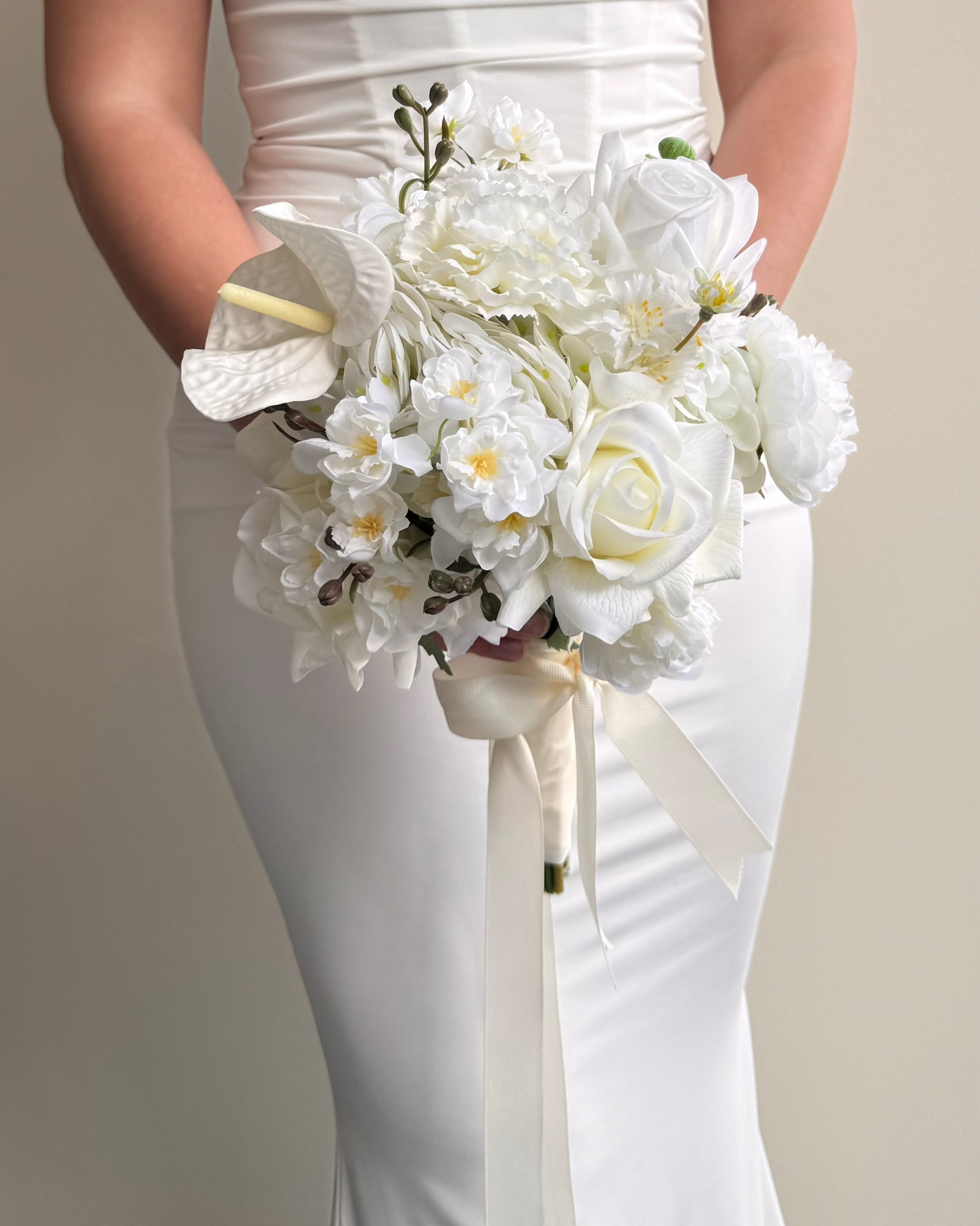 White Collection - Bridesmaid Bouquet (matches all bridal bouquets)