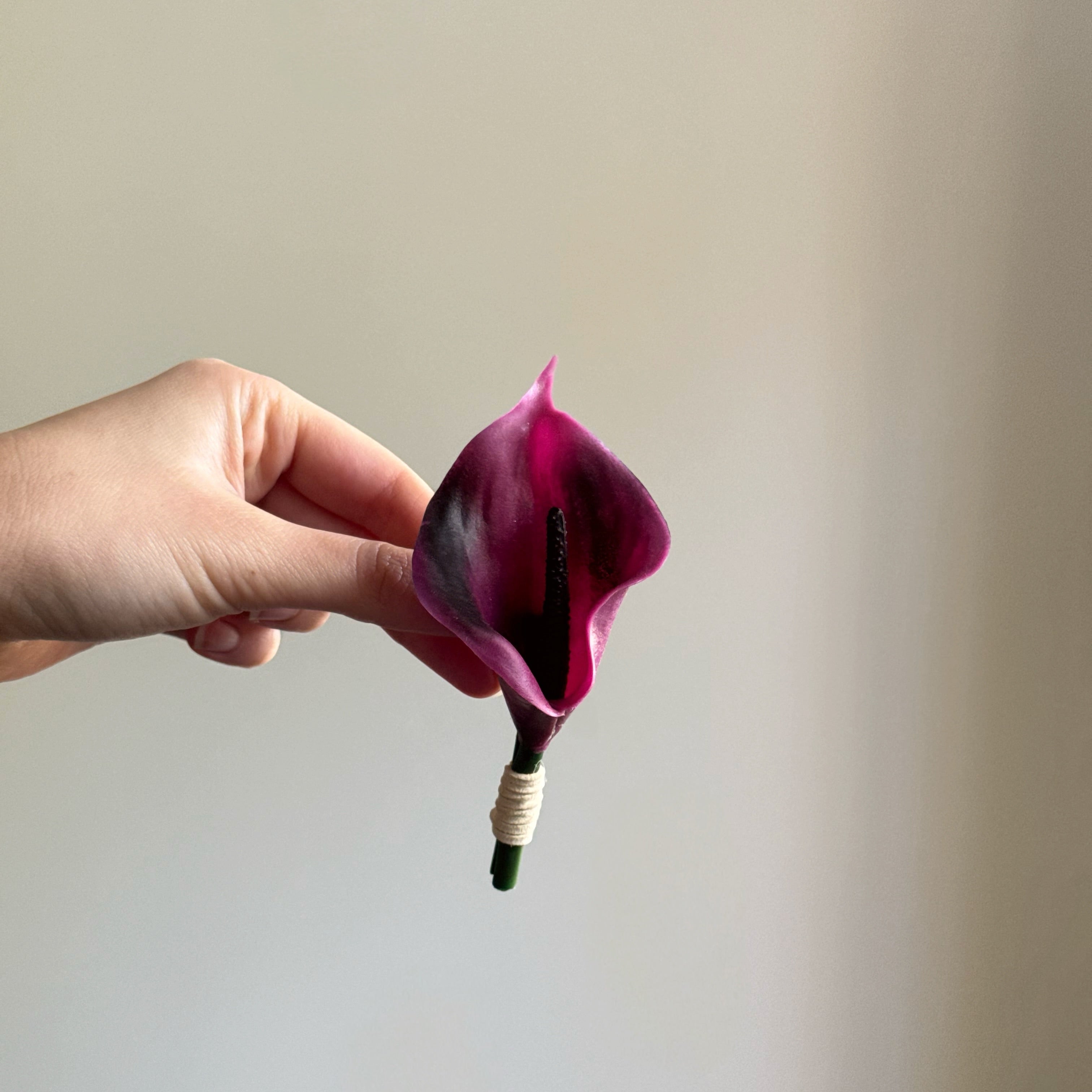 Burgundy Calla Lily - Buttonhole (NEW)