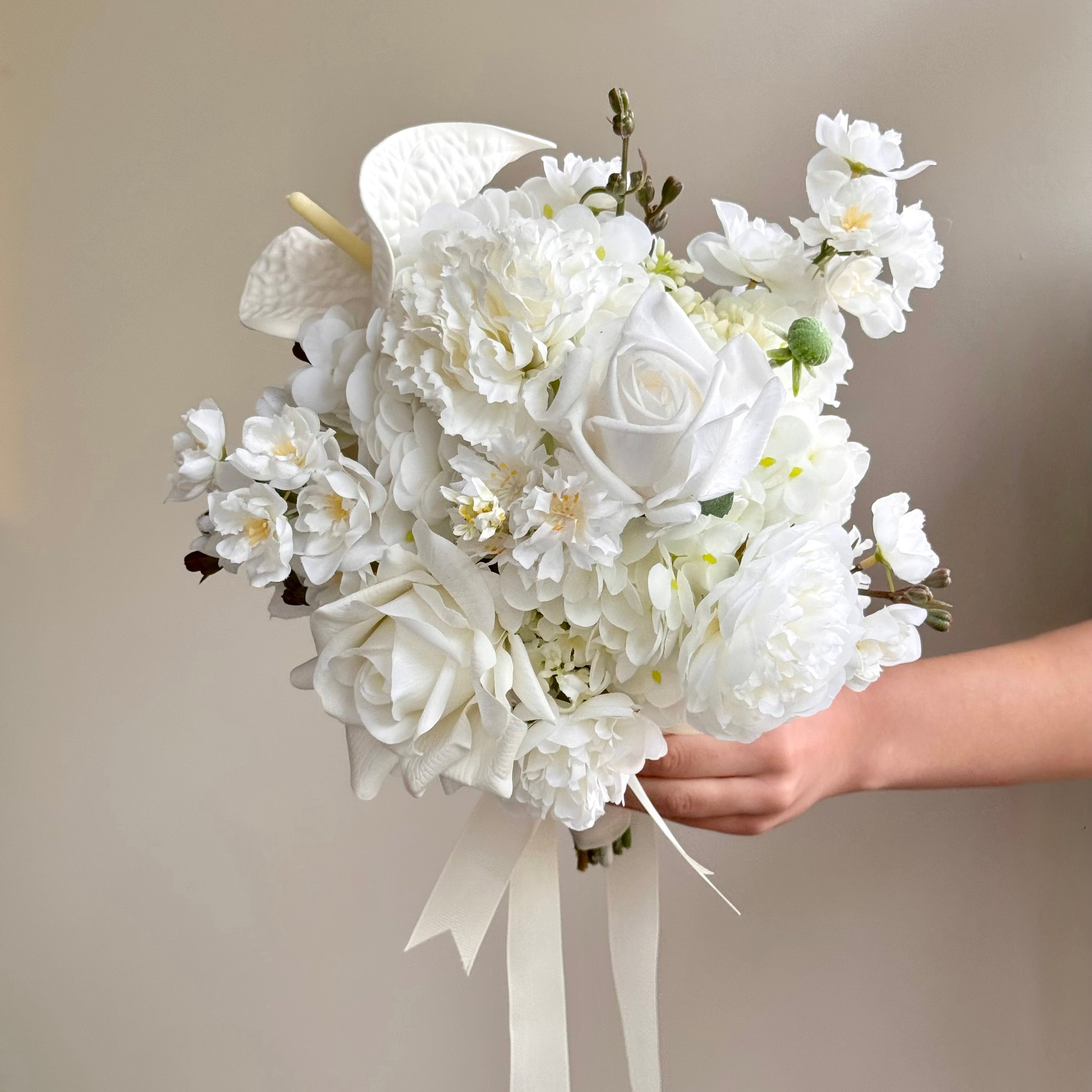 White Collection - Bridesmaid Bouquet (matches all bridal bouquets)