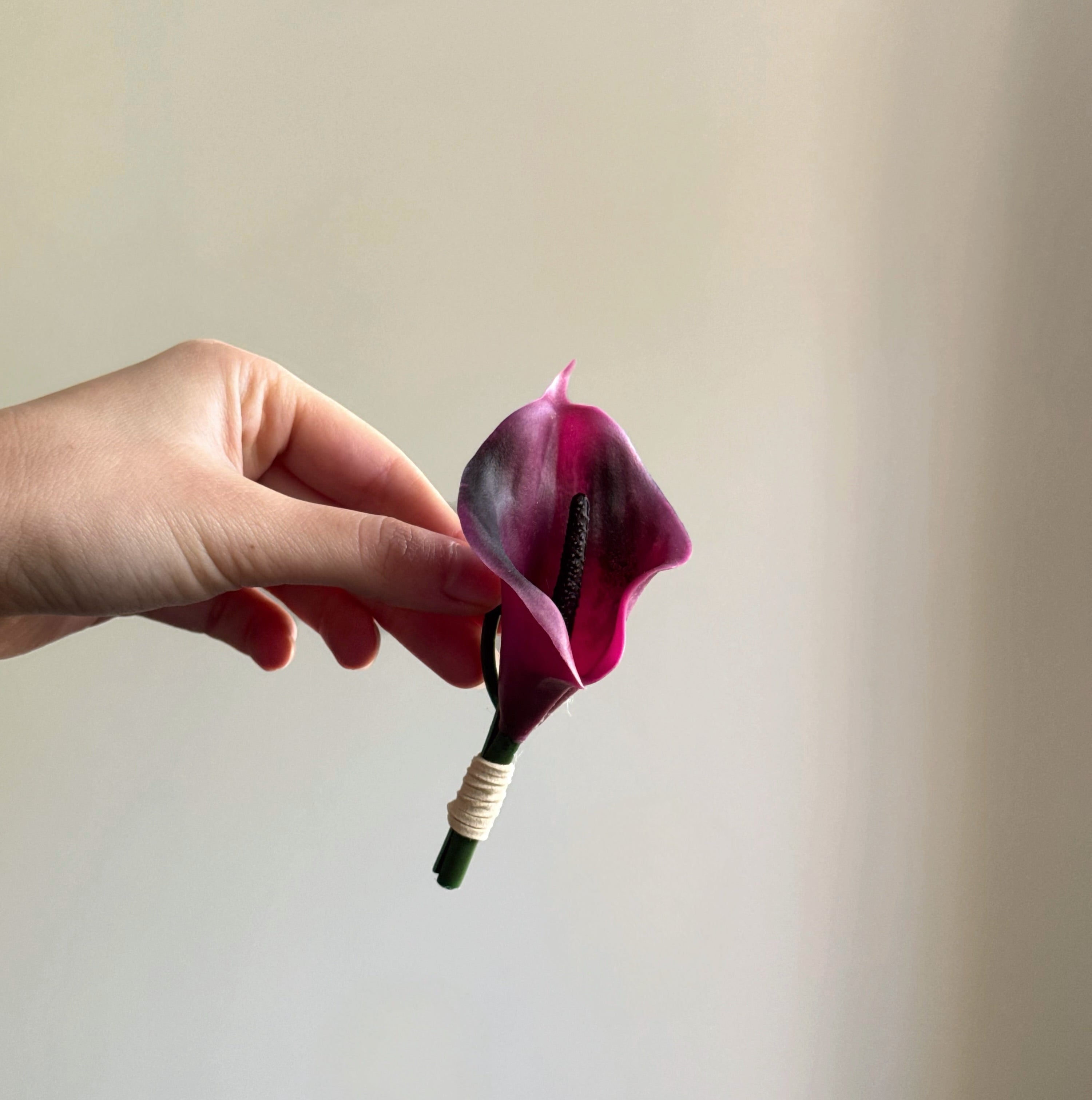 Burgundy Calla Lily - Buttonhole (NEW)
