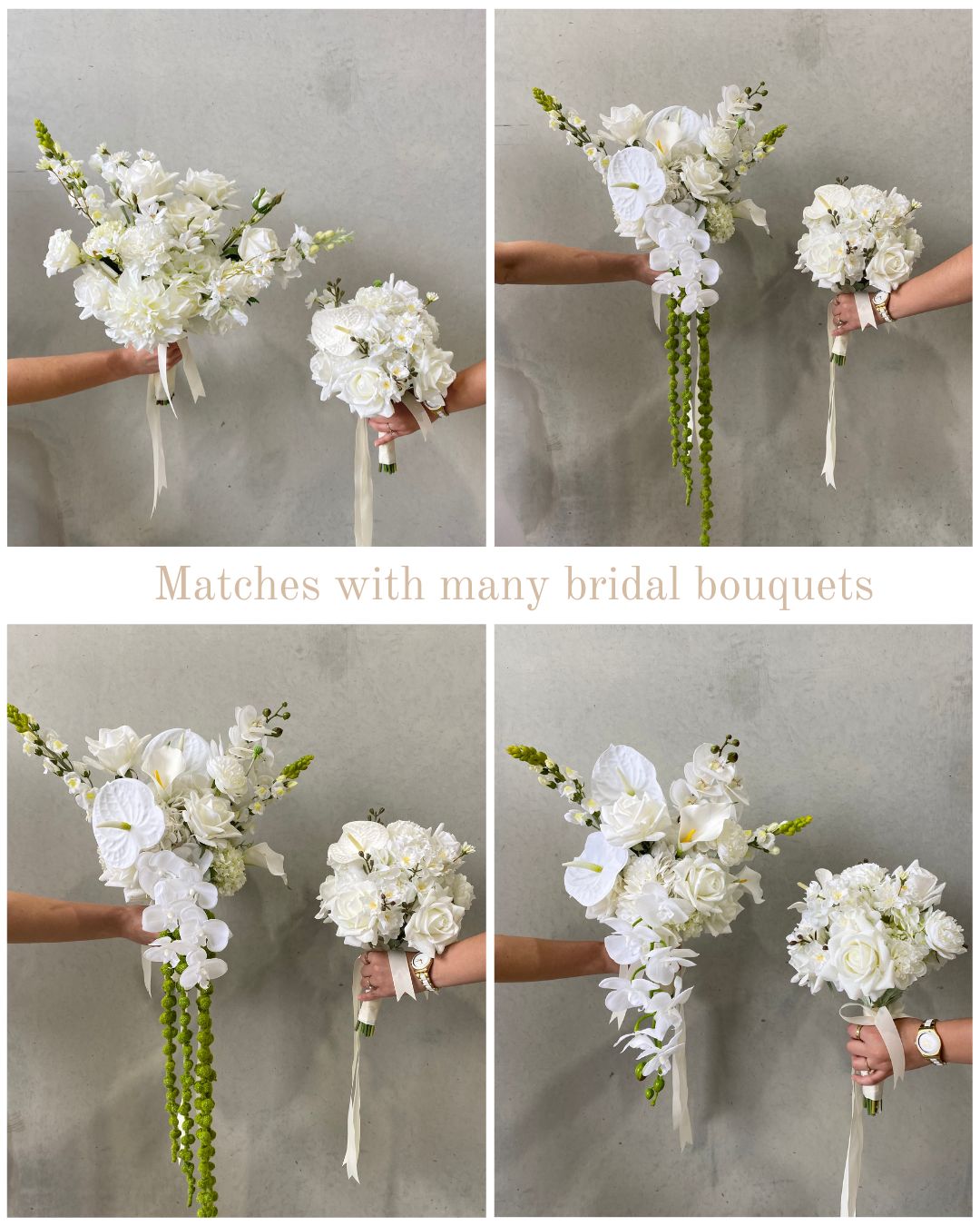 White Collection - Bridesmaid Bouquet (matches all bridal bouquets)