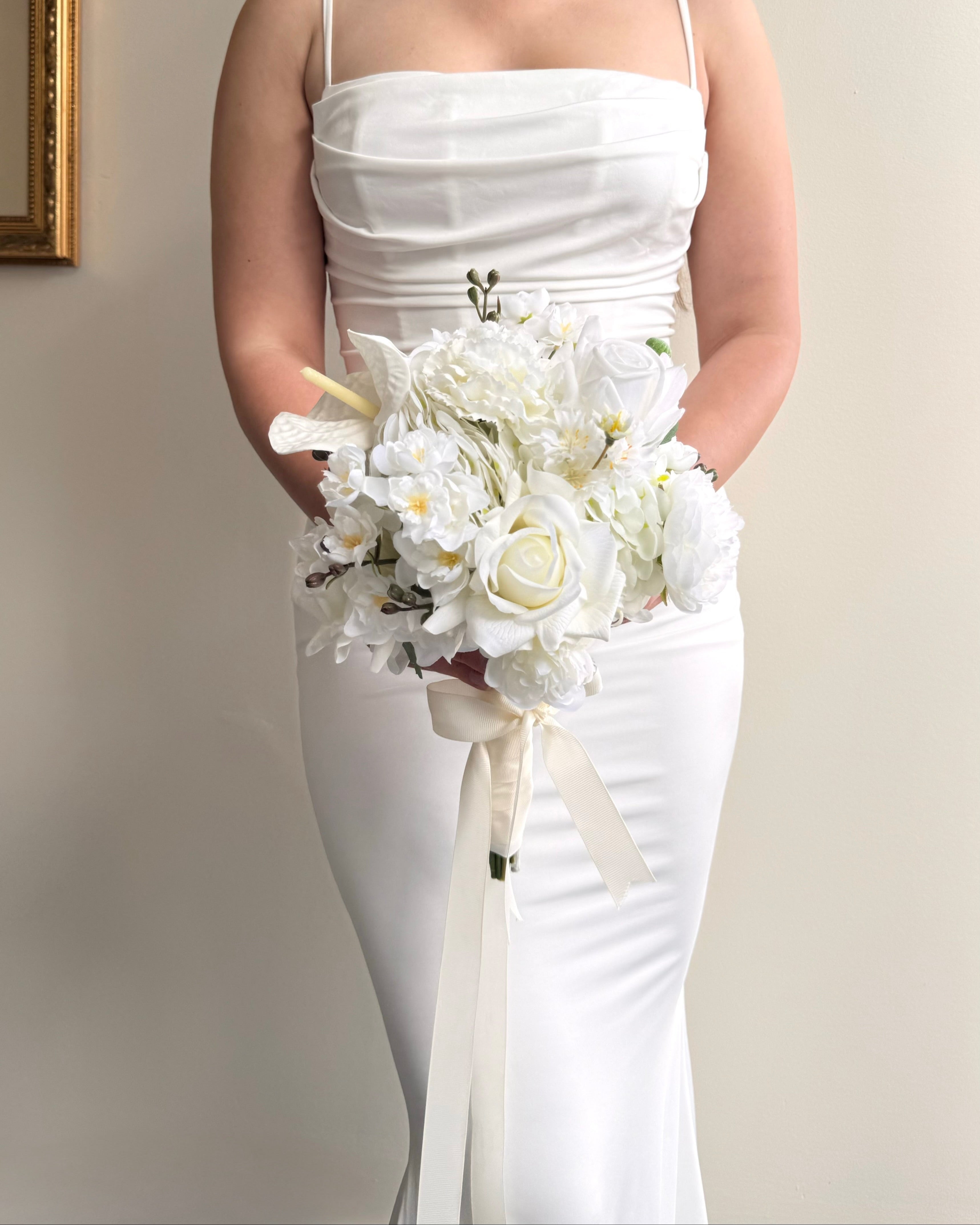 White Collection - Bridesmaid Bouquet (matches all bridal bouquets)