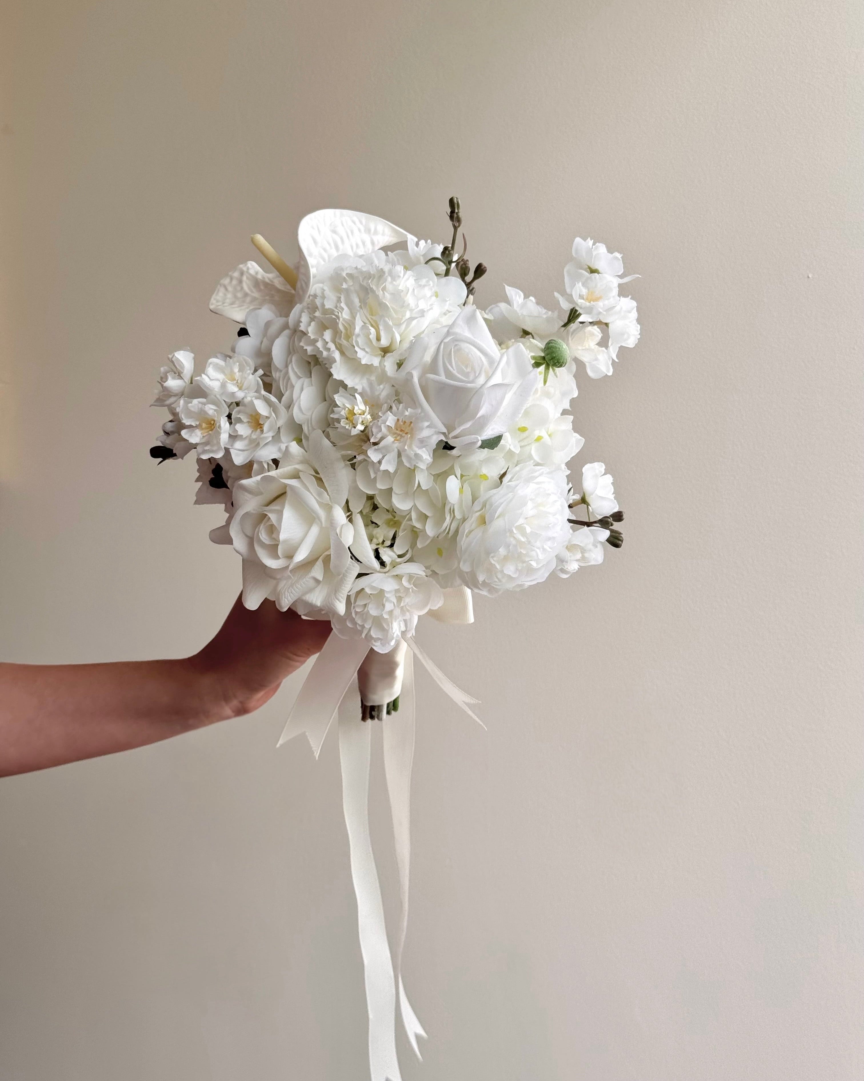 White Collection - Bridesmaid Bouquet (matches all bridal bouquets)