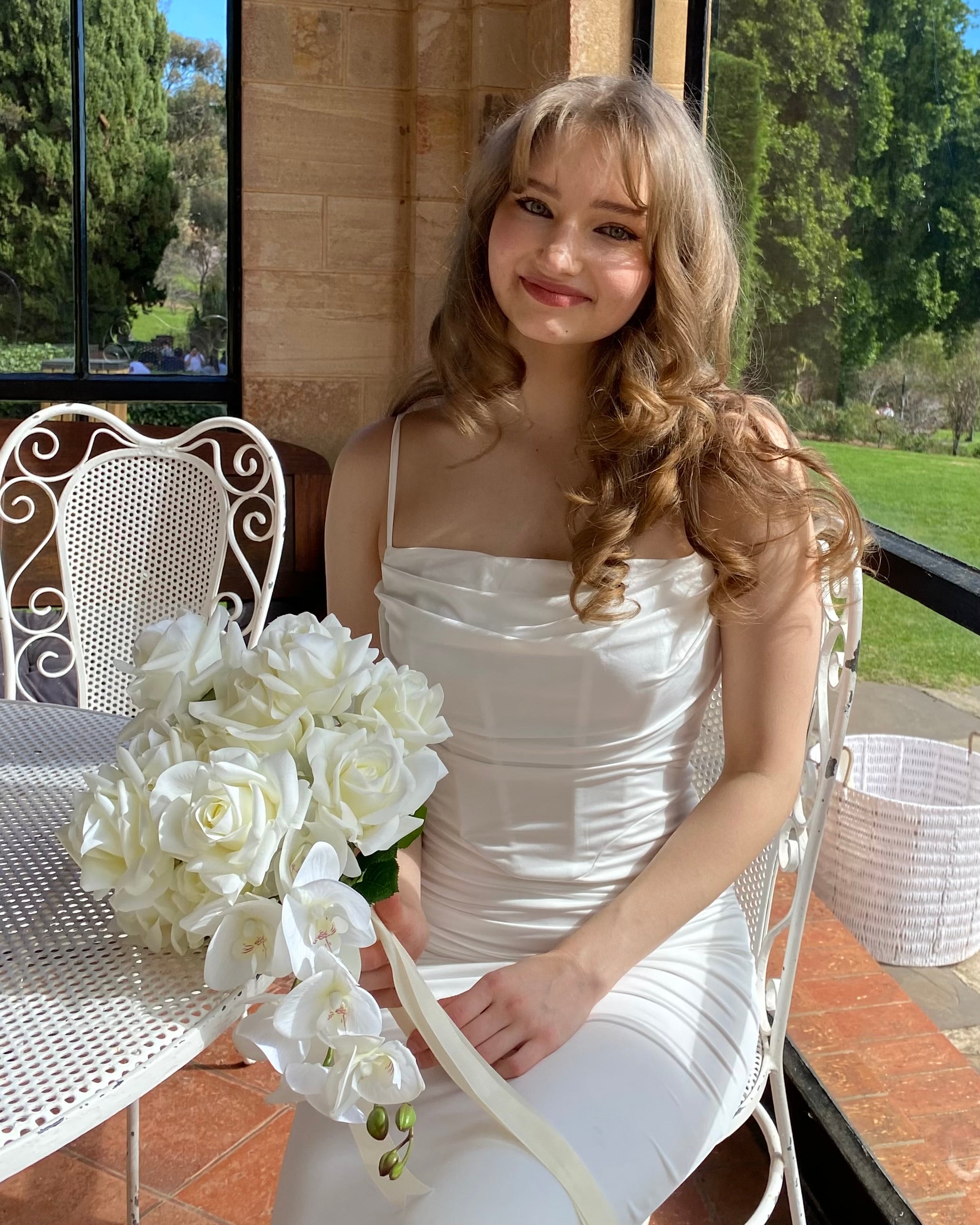 Modern White - Cascading Bridal Bouquet