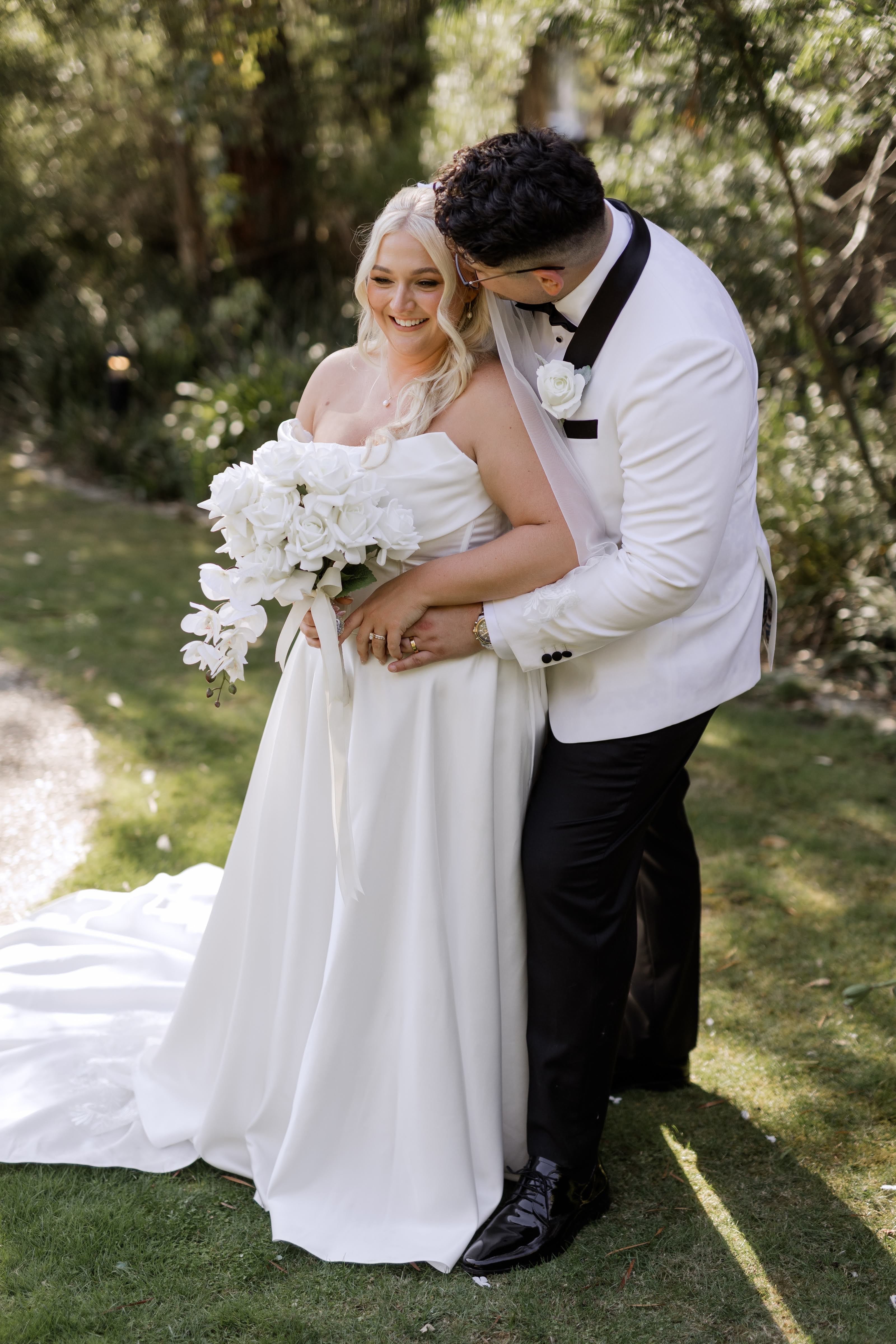 Modern White - Cascading Bridal Bouquet