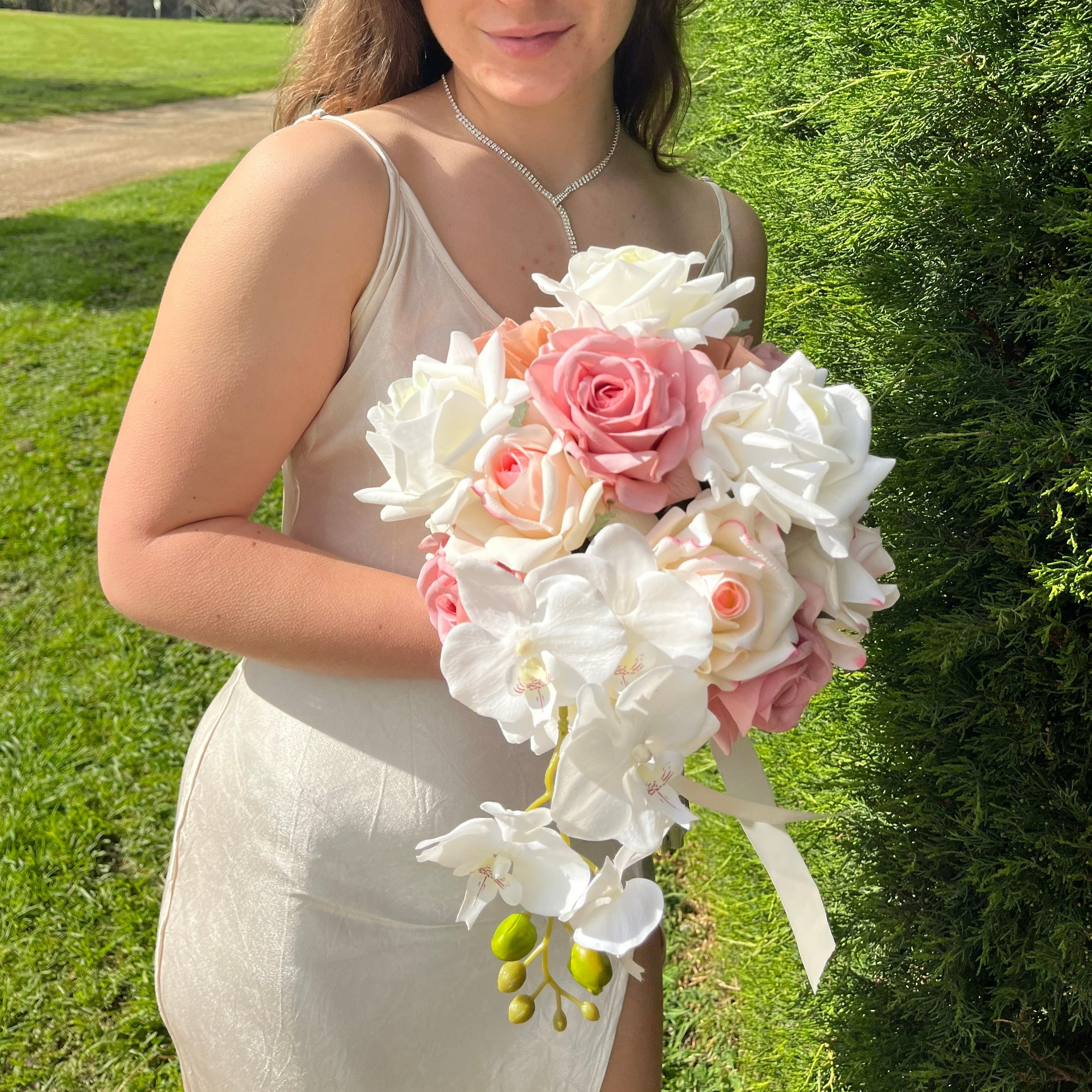 Vogue Pink - Cascading Bridal Bouquet