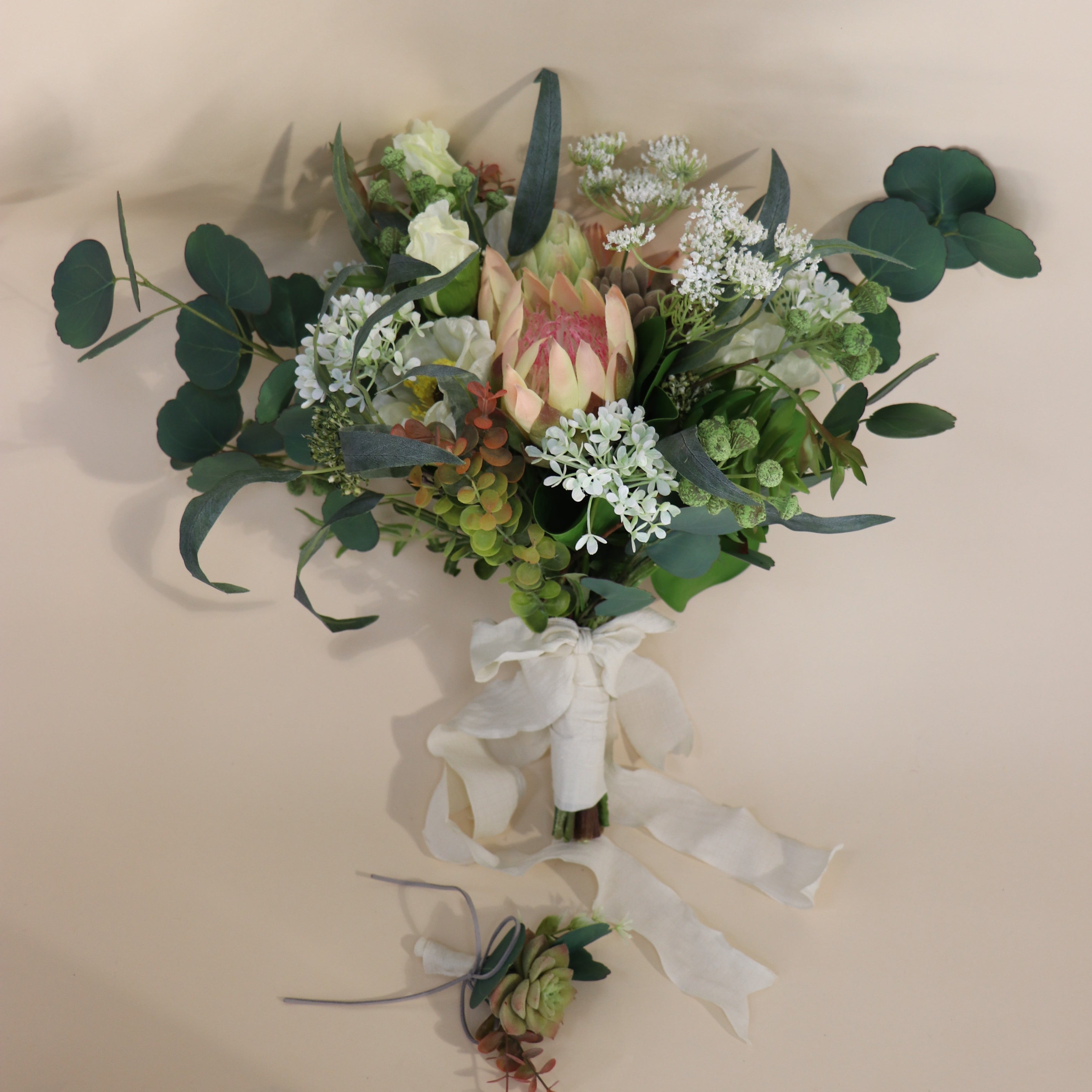 Neutral Protea Natives - Buttonhole