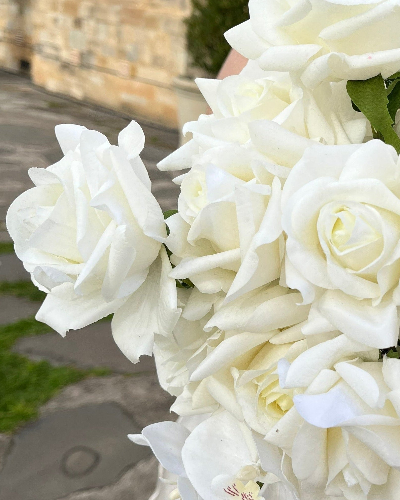 Modern White - Cascading Bridal Bouquet