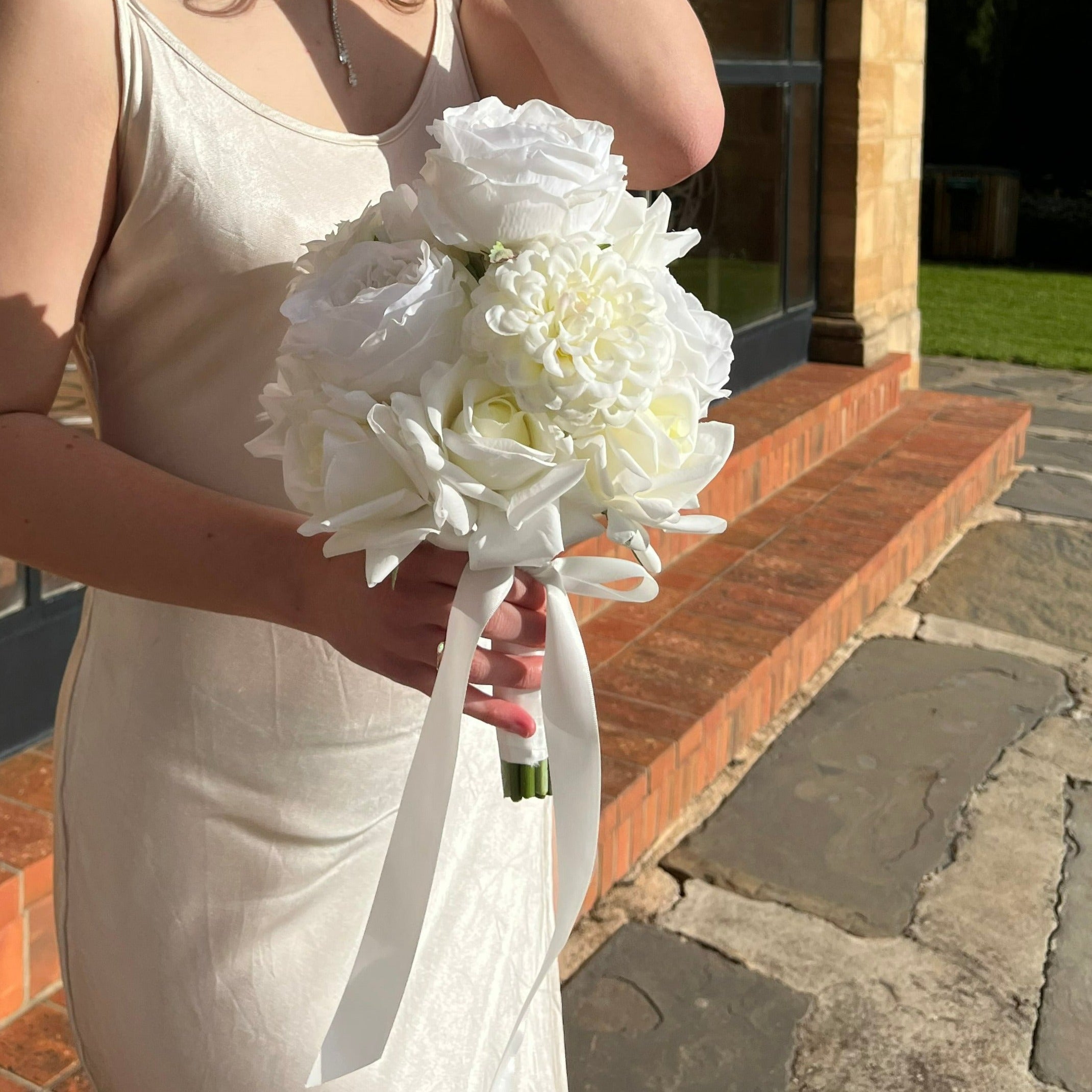 Modern White - Bridesmaid Clutch Bouquet