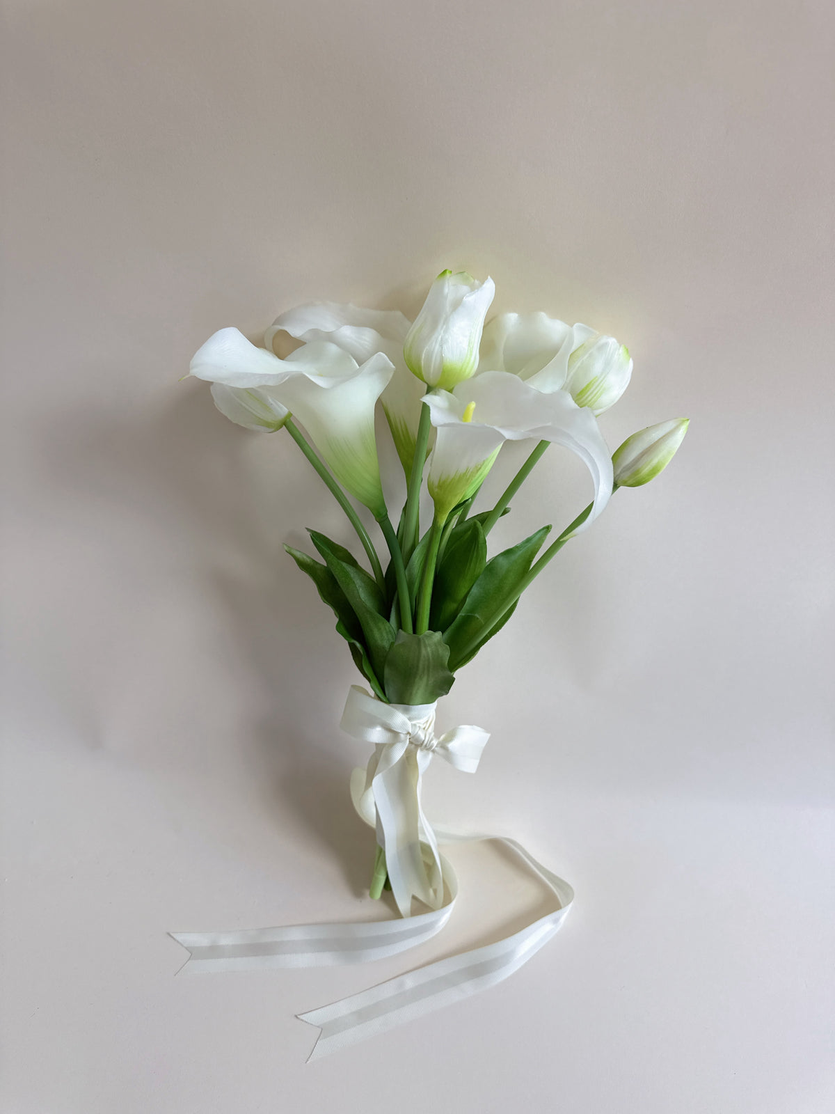 Tulip and calla lily classic bridal bouquet