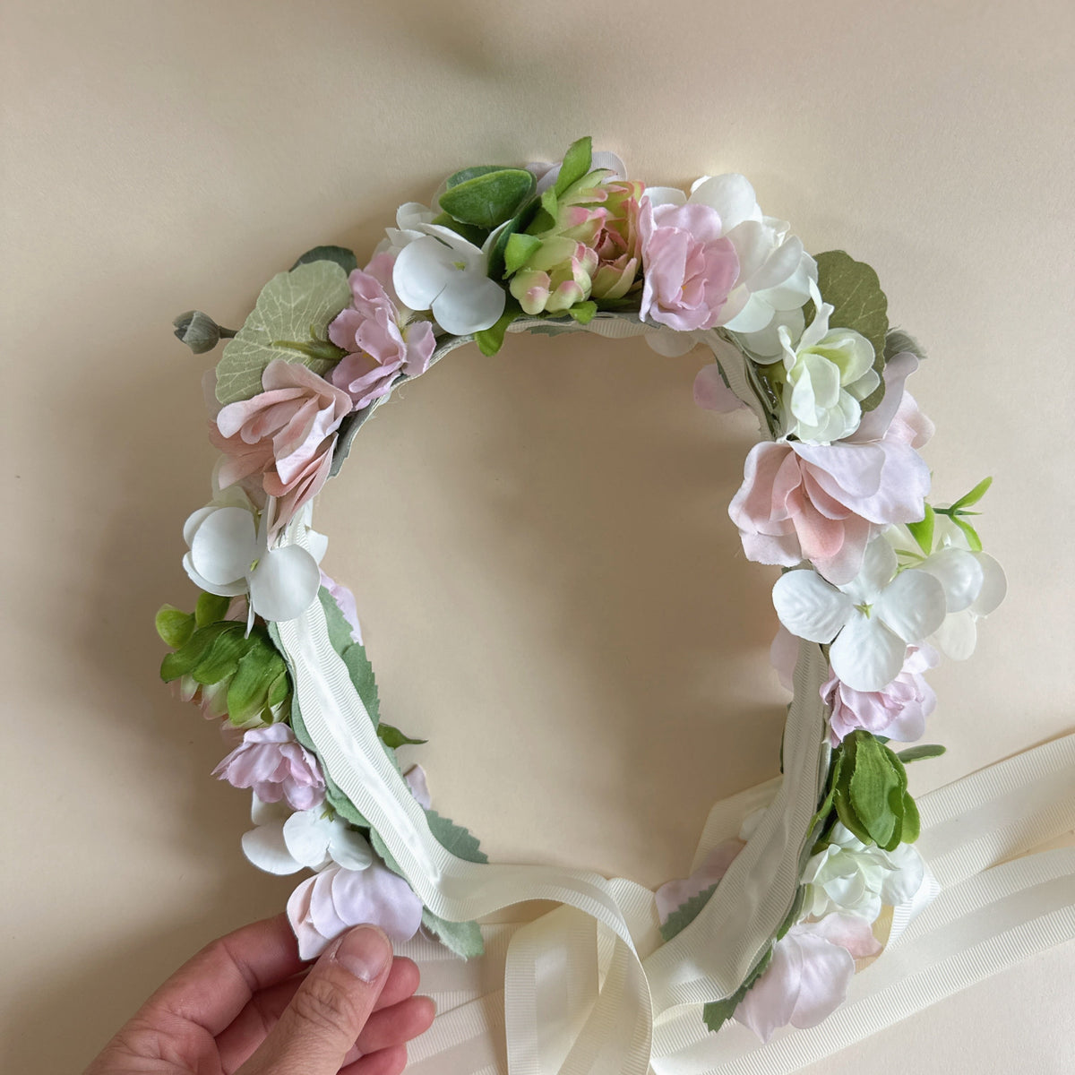 Pink & Green  - Flower Crown