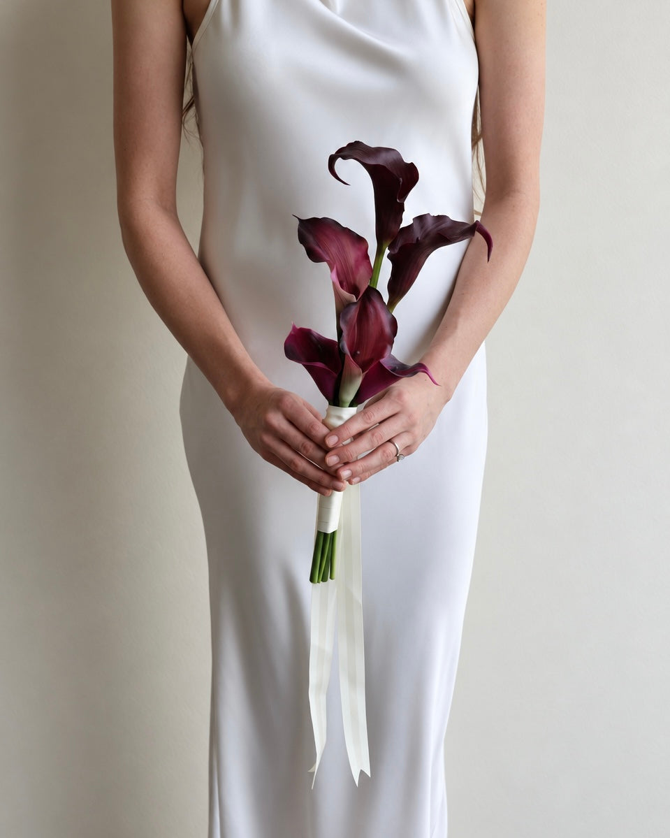 Burgundy calla lily bouquet