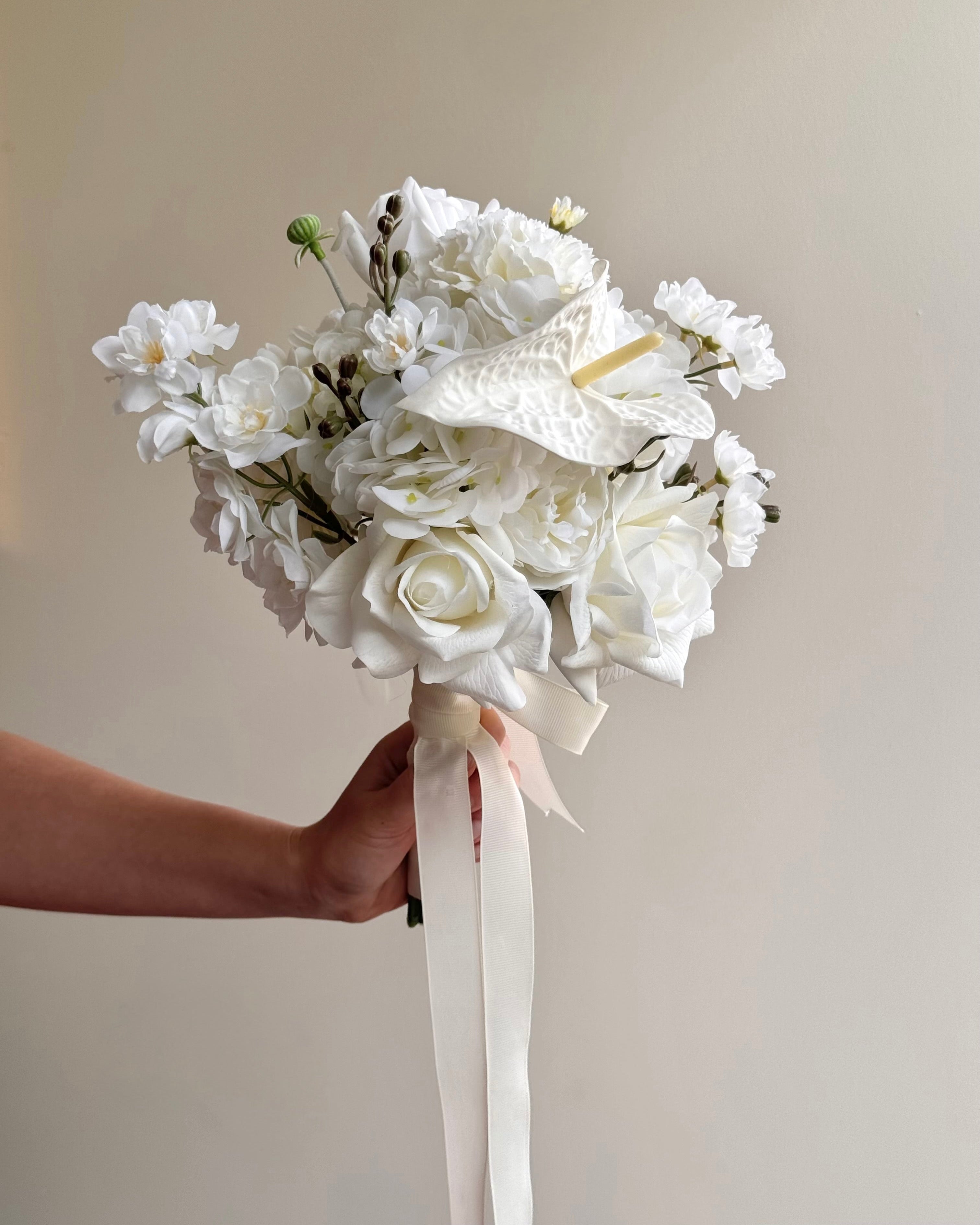 White Collection - Bridesmaid Bouquet (matches all bridal bouquets)