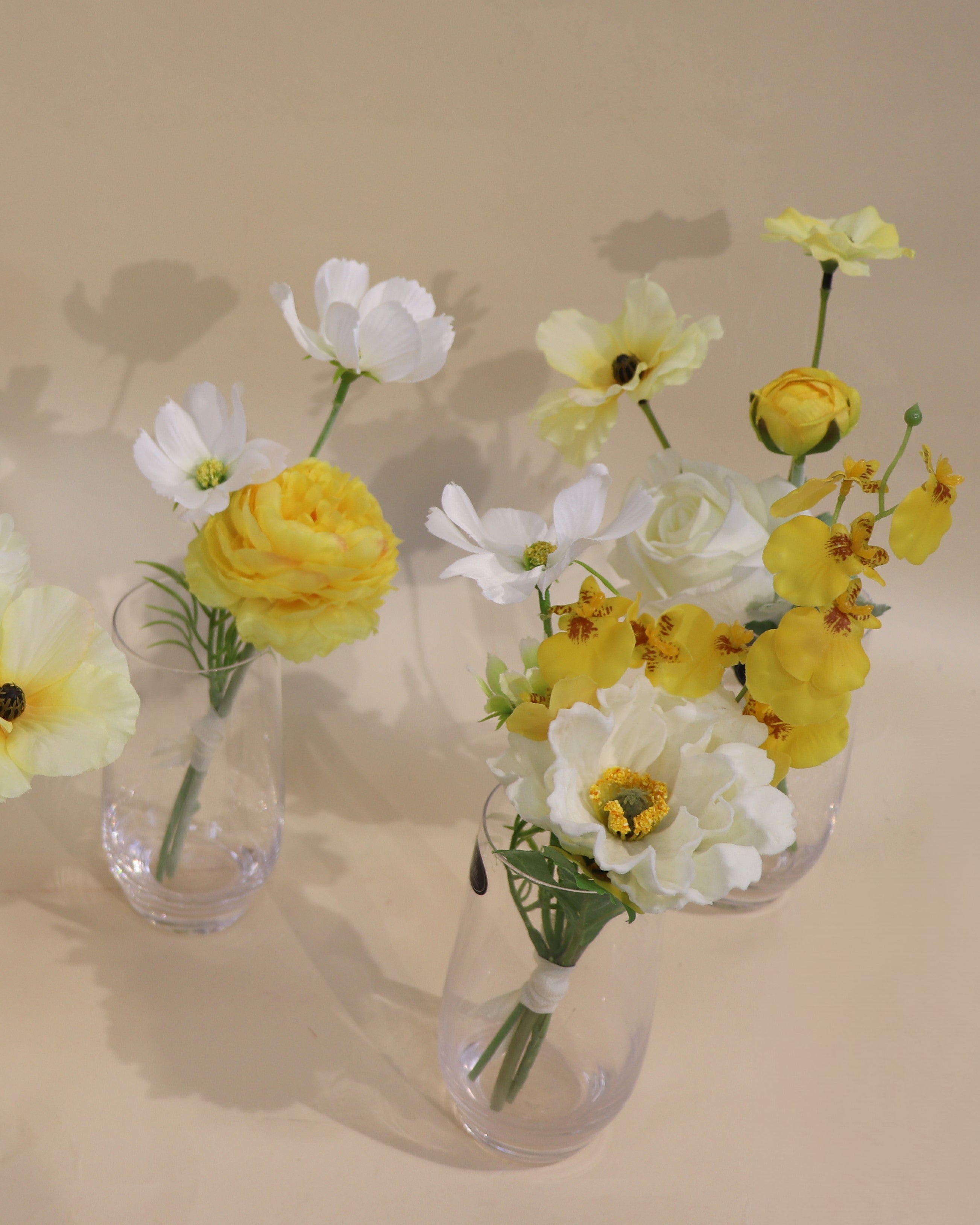 White + Yellow Assortment - Vase Flowers (5 options)