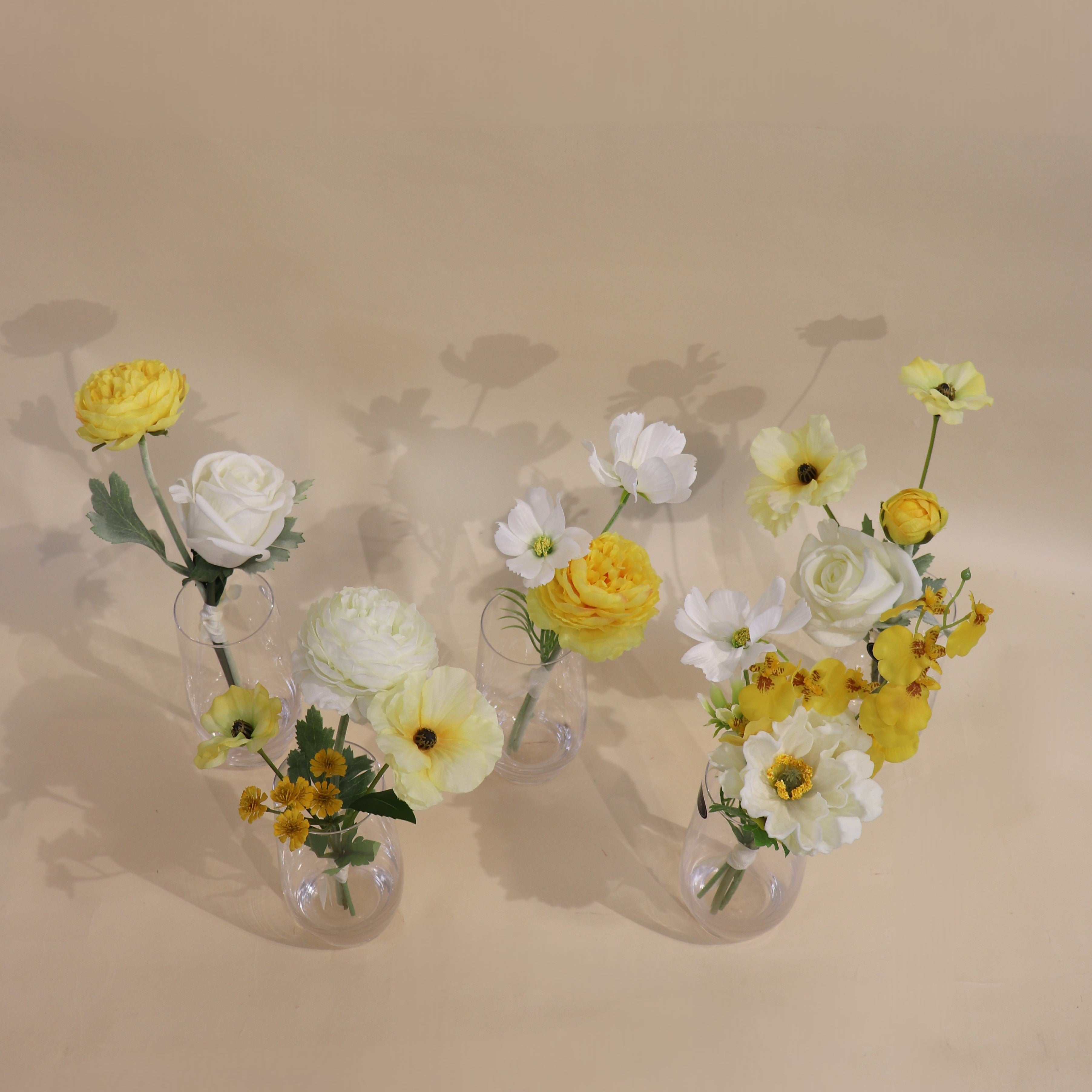 White + Yellow Assortment - Vase Flowers (5 options)