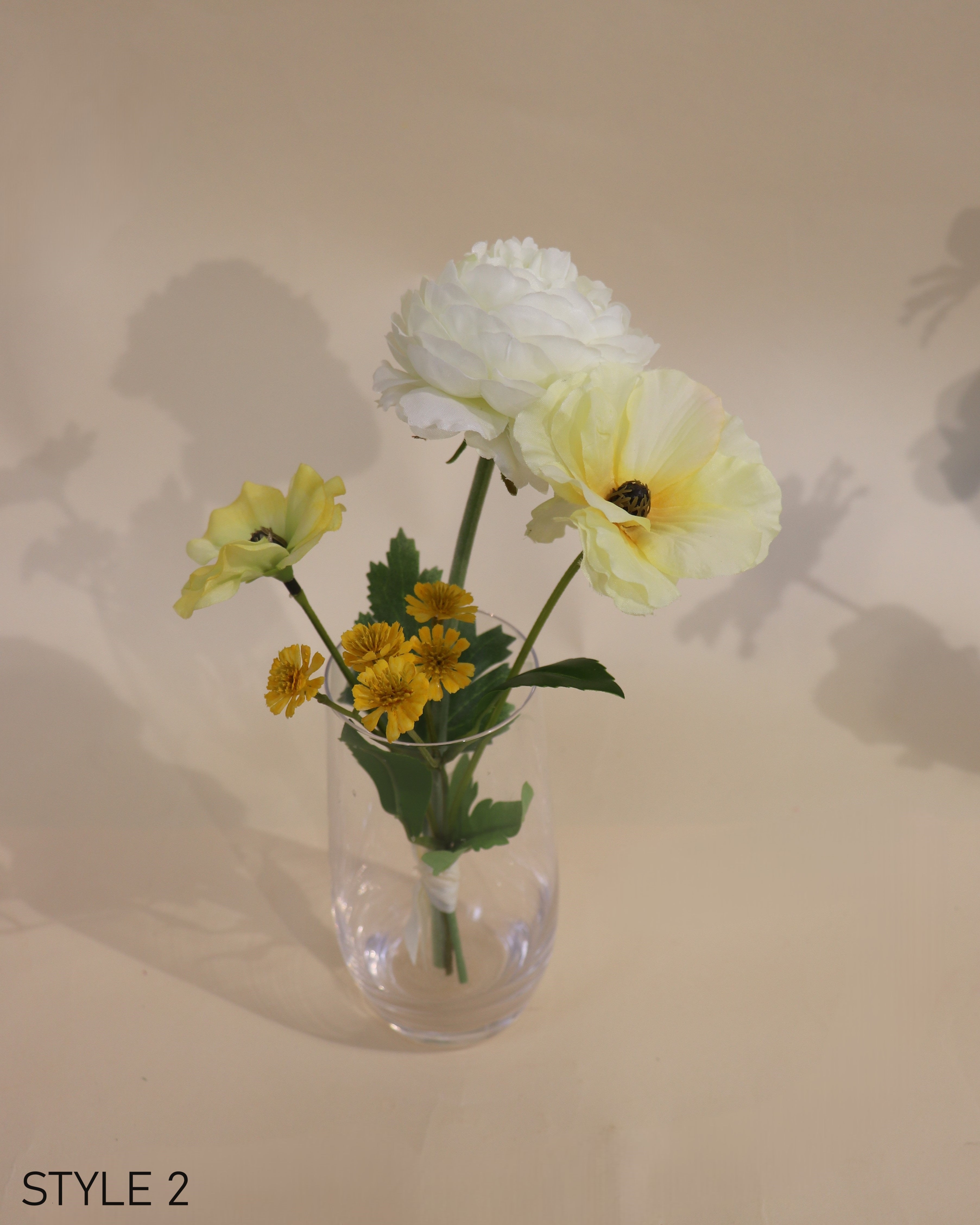 White + Yellow Assortment - Vase Flowers (5 options)