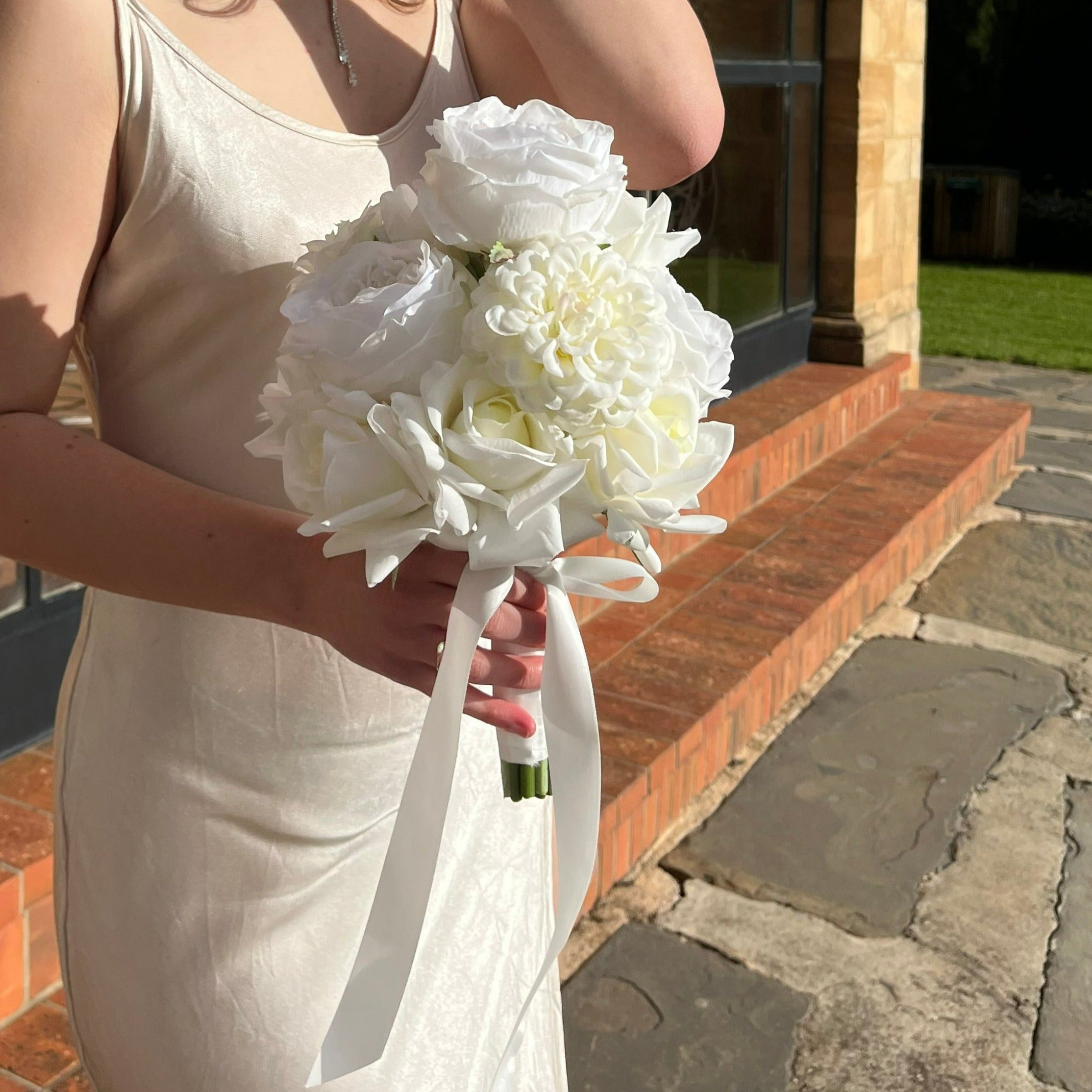 Bridesmaid Bouquet - Modern White