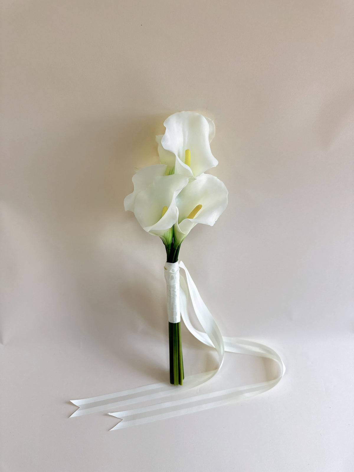 Pure white long-stem calla lily bouquets