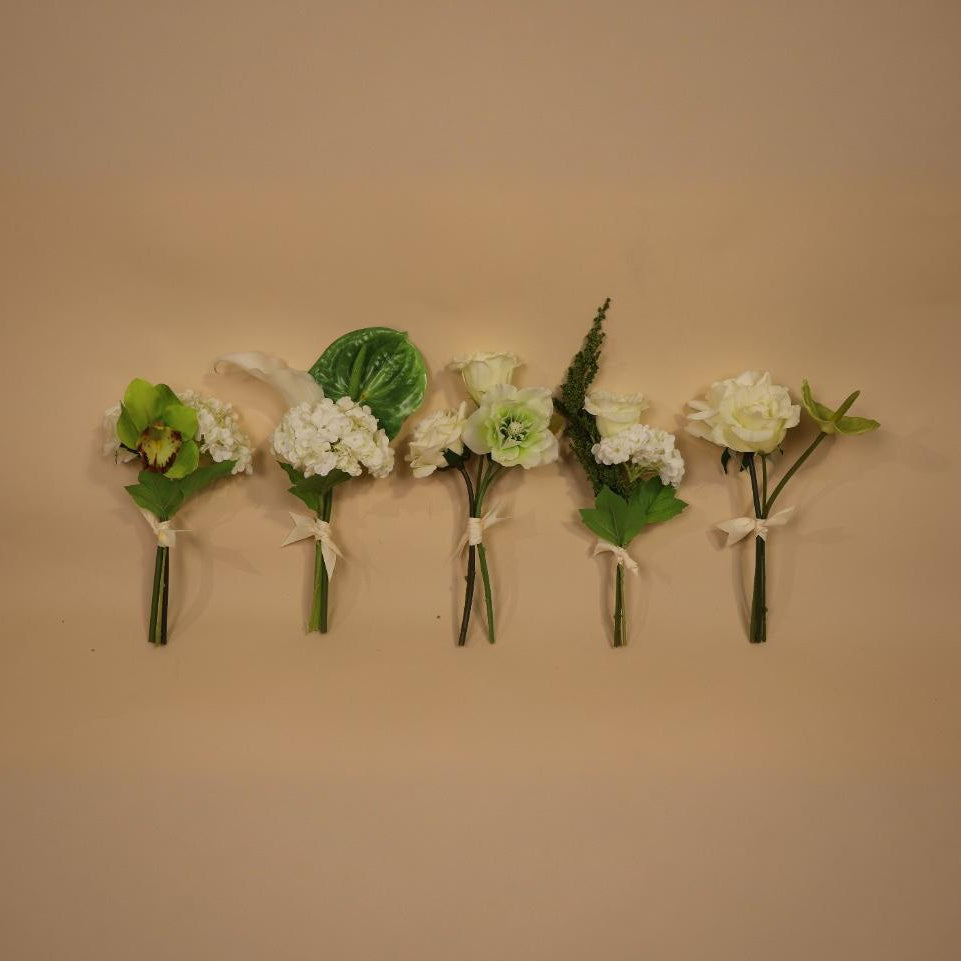 Stonewood forest vase flowers arranged side by side against a neutral beige background